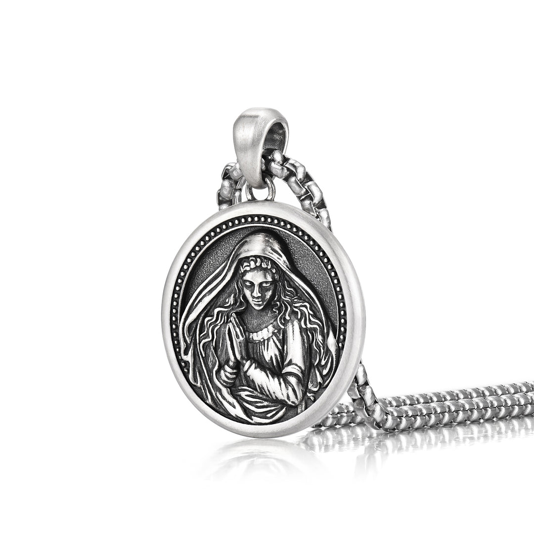 Vintage Saint Mary Pendant Necklace