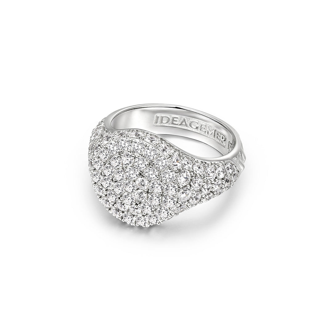 Pavé Iced Armor Signet Ring