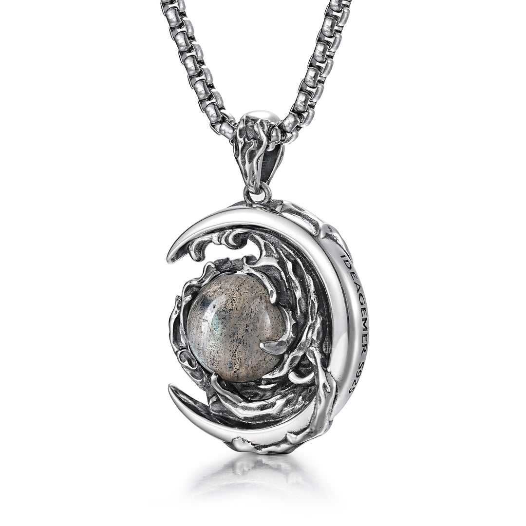 Vintage Lunar Sentinel Labradorite Pendant