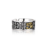 Vintage Eye of Horus & Rose Ring Band