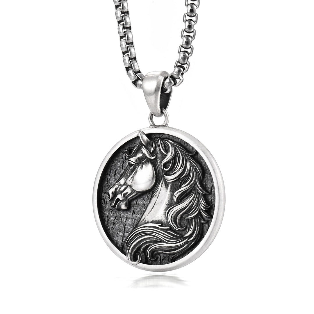 Vintage Horse Head Pendant Necklace