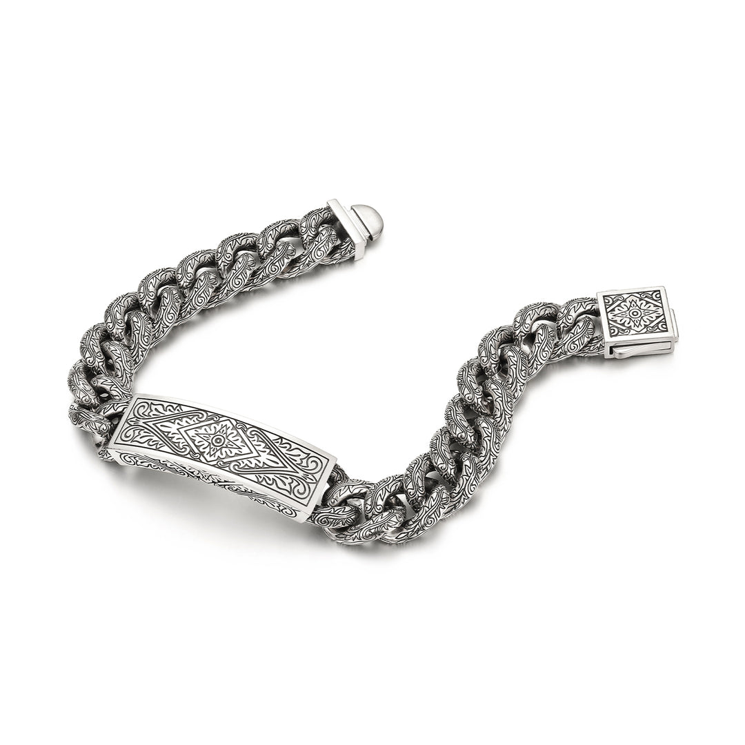 Vintage Konstantino Engraved Cuban Bracelet