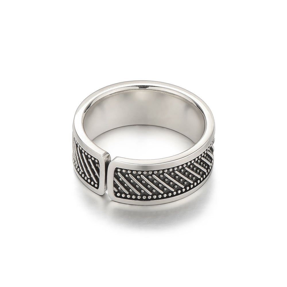 Vintage Points & Lines Ring Band