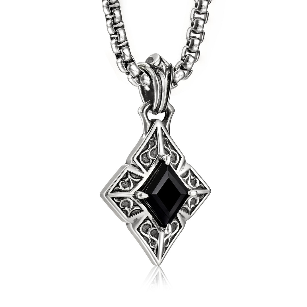 Vintage Black Gem Diamond Suit Pendant