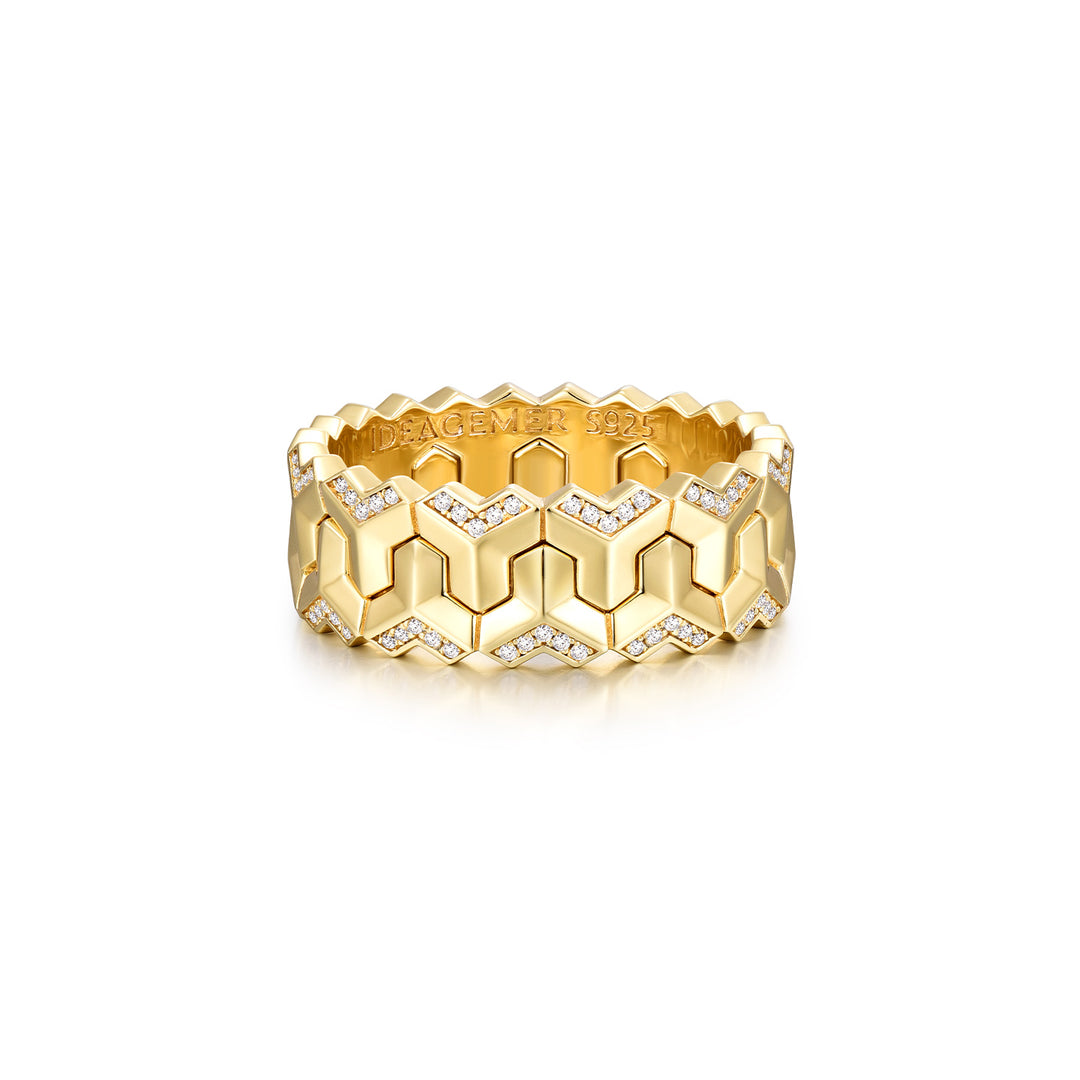 Iced Twin Row Mountain Armor Ring