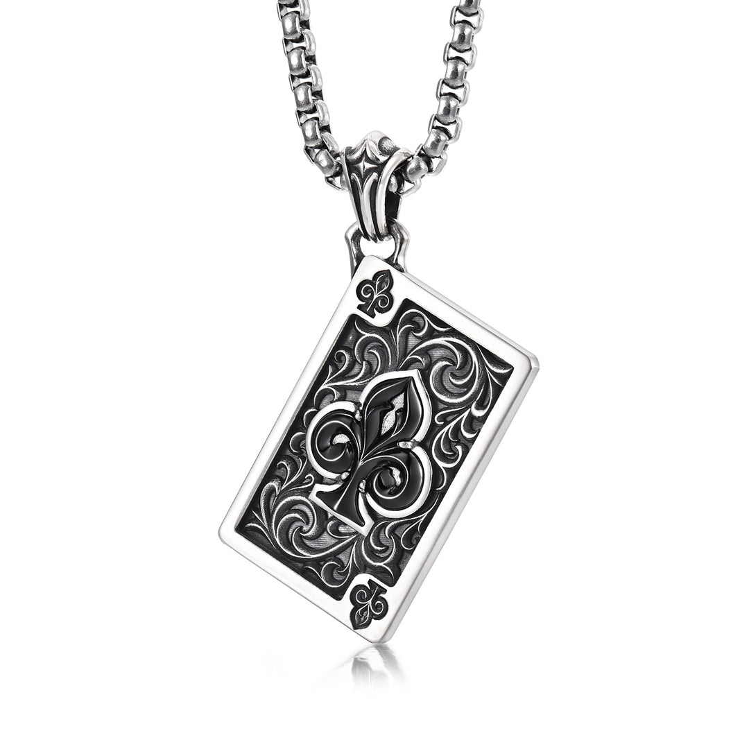 Black Club Suit Poker Card Pendant