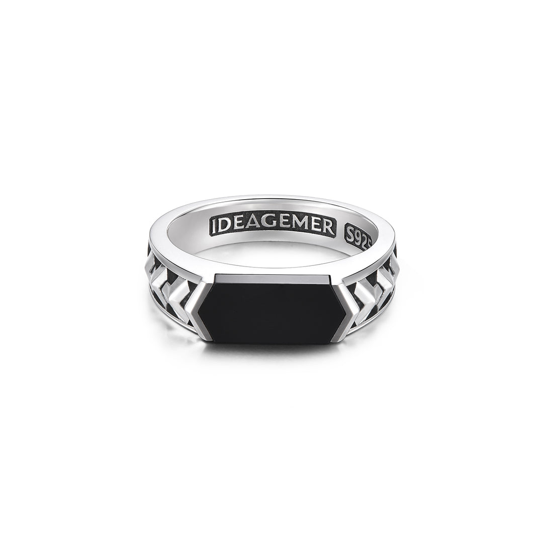 Black Onyx Armor Ring Band