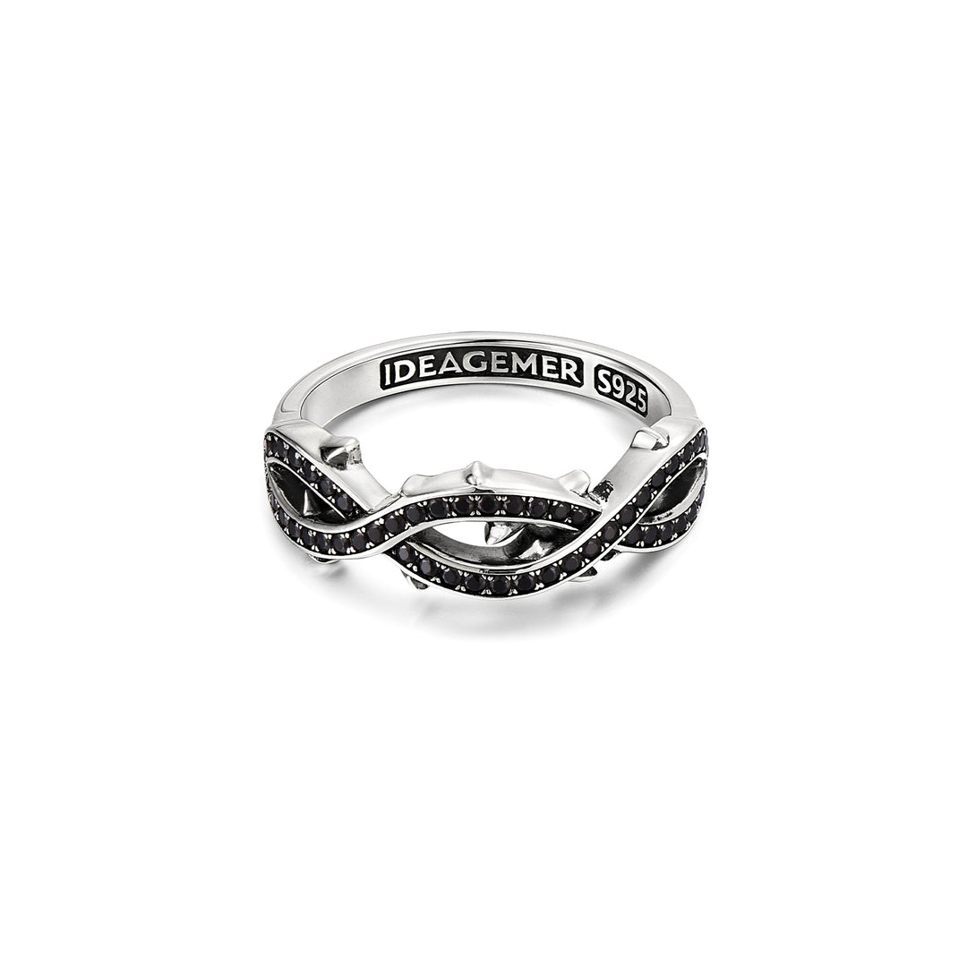 Black Iced Thorns Ring