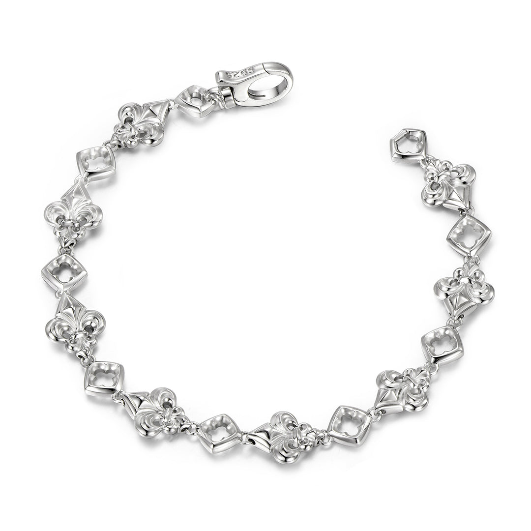 Fleur-De-Lis Iris & Lucky Clover Bracelet