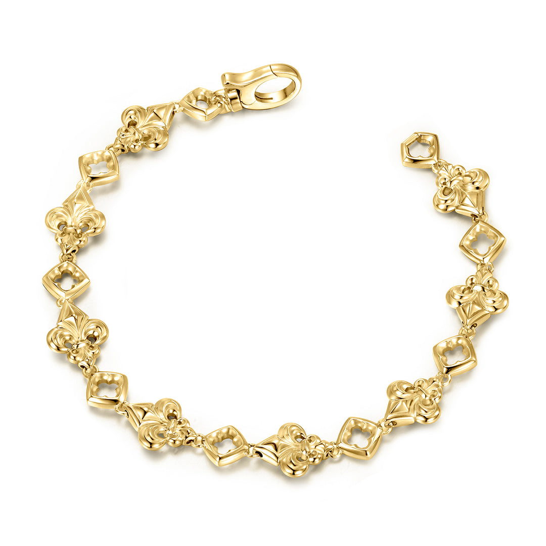 Fleur-De-Lis Iris &amp; Lucky Clover Bracelet