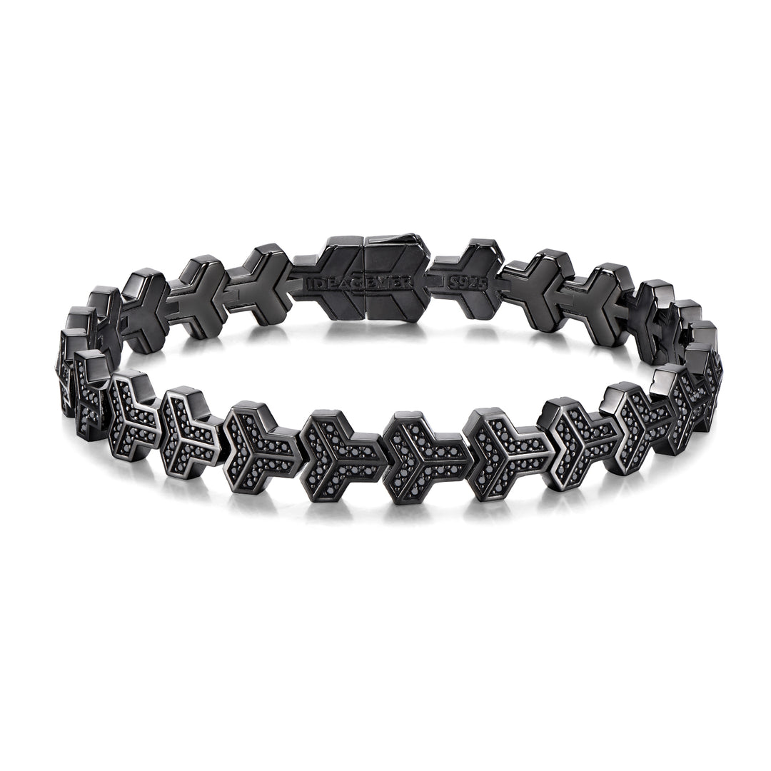 Black Gold Single Row Armor Bracelet (New Type)