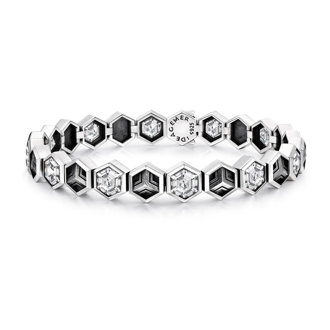 Iced Hexagon Armor Tennis Bracelet