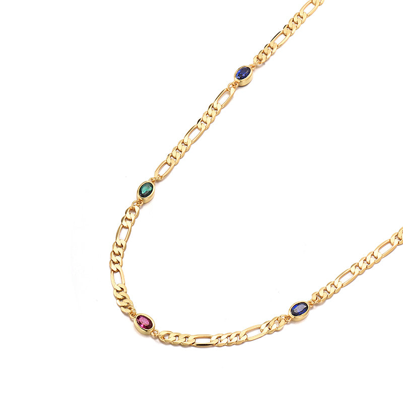 4 mm Infinity Gems Figaro Link Chain