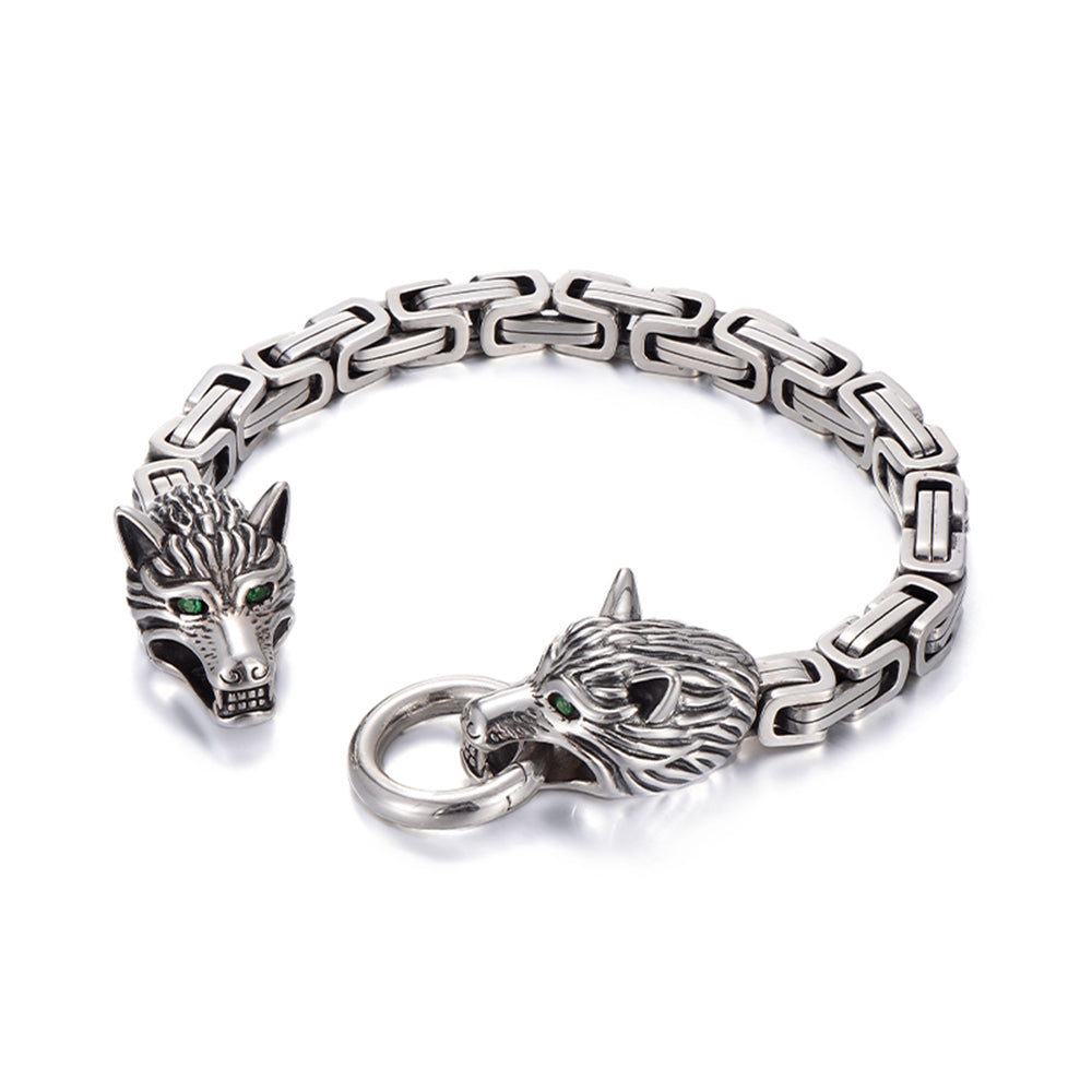 Wolf Head Sterling Silver Bracelets