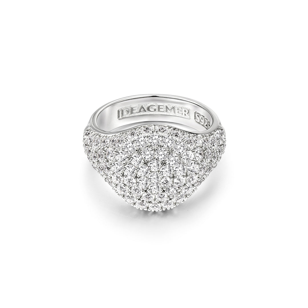 Pavé Iced Armor Signet Ring