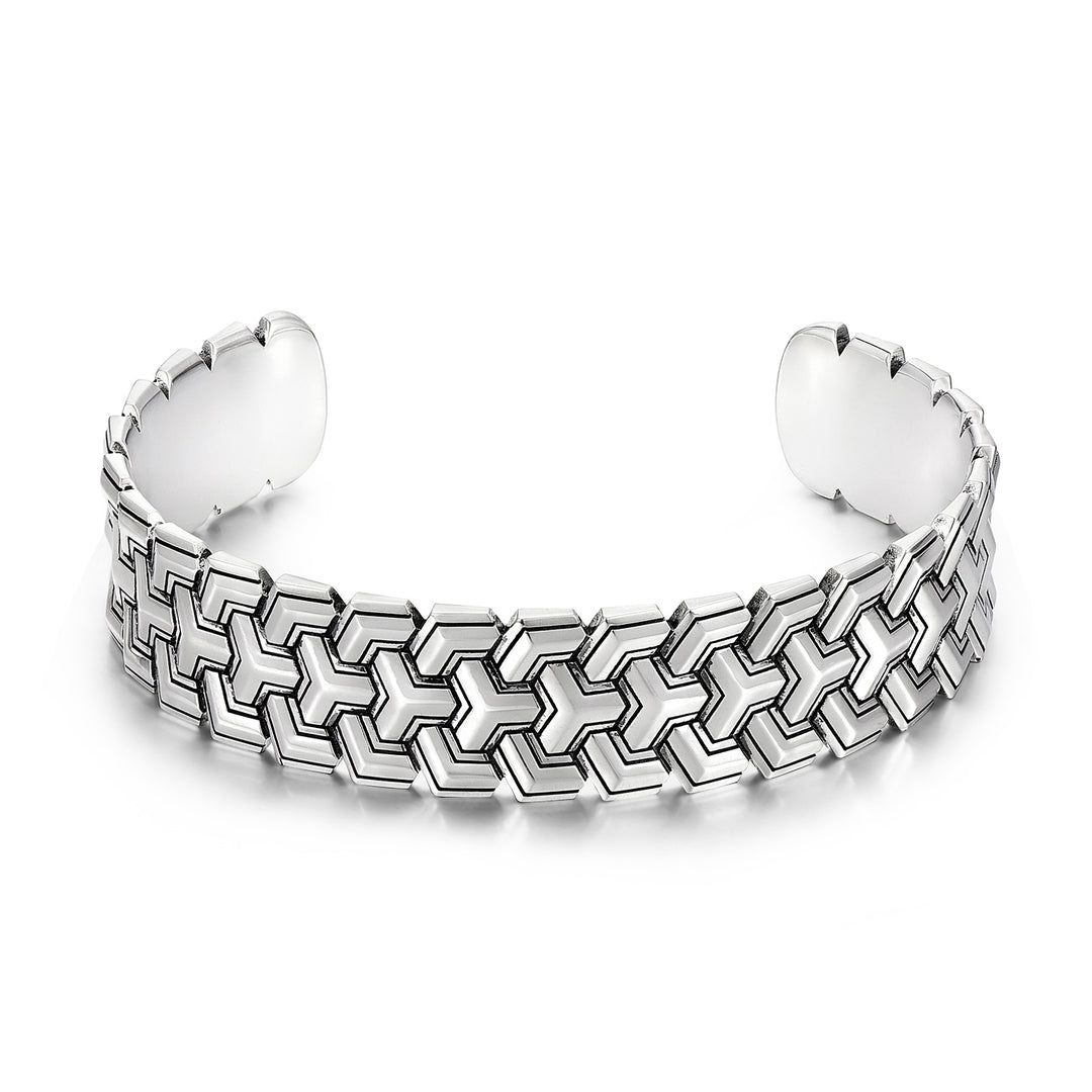 Vintage Triple Row Armor Bangle Bracelet