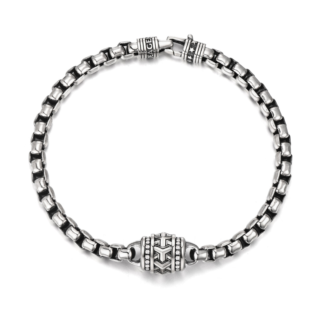 Vintage Armor Bead Box Chain Bracelet