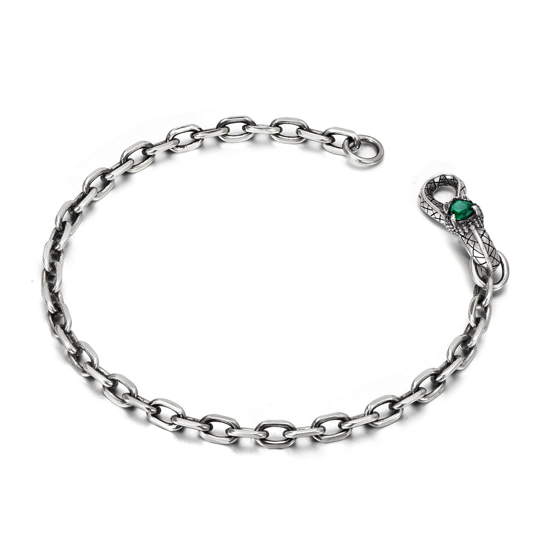 Vintage Spirit Snake Rolo Chain Bracelet