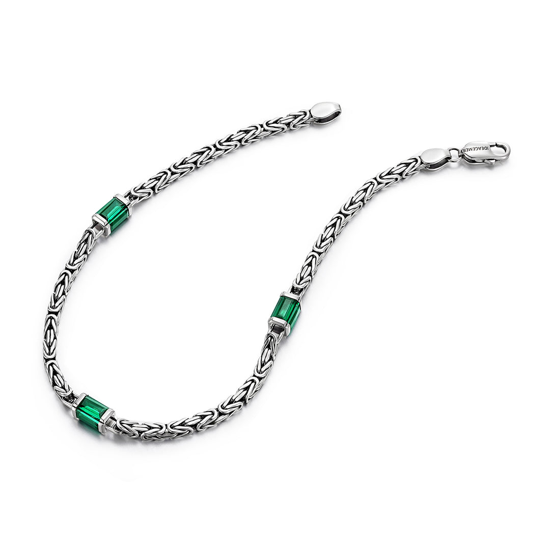 Vintage Emerald Byzantine Chain Bracelet