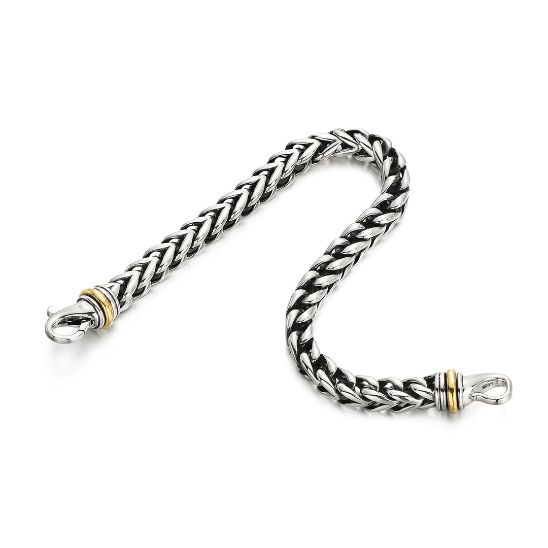 Vintage Two-Tone Horsewhip Chain Bracelet