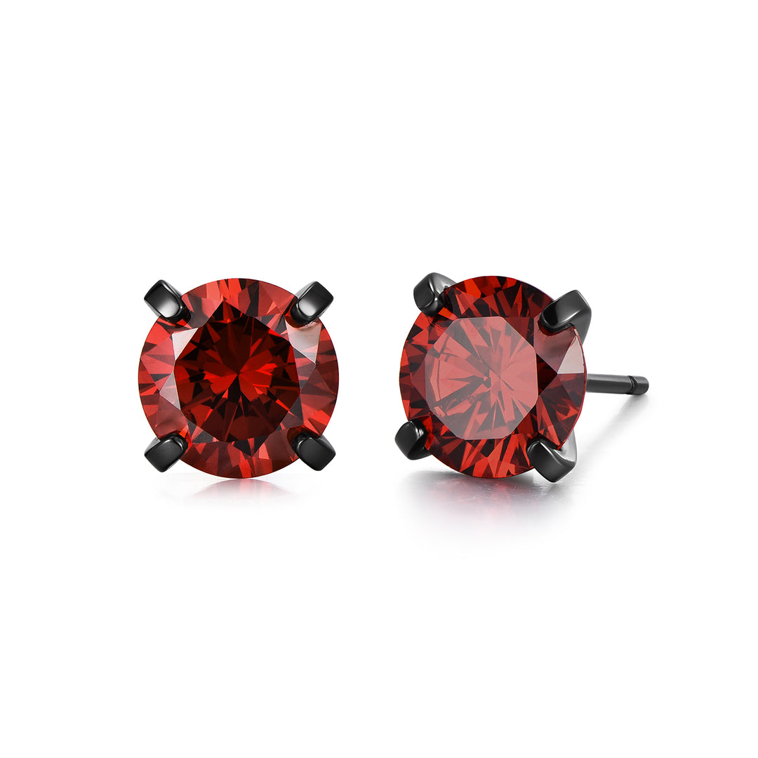 Dark Ruby Stud Earrings