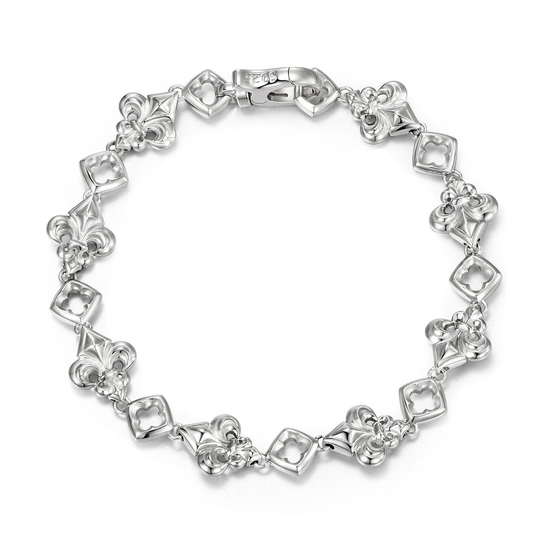 Fleur-De-Lis Iris & Lucky Clover Bracelet