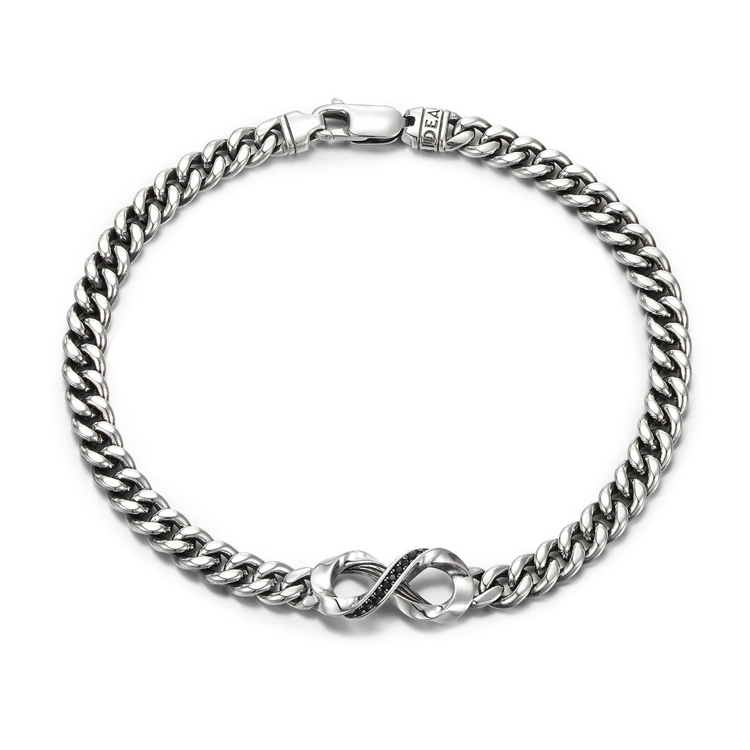 Vintage Infinity Möbius Loop Cuban Link Bracelet