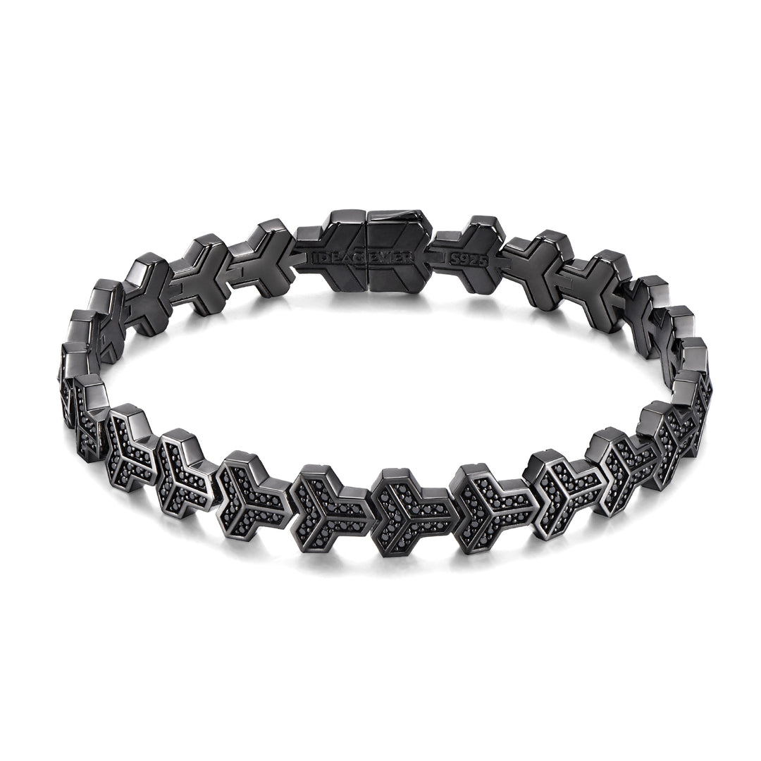 Black Gold Single Row Armor Bracelet (New Type)