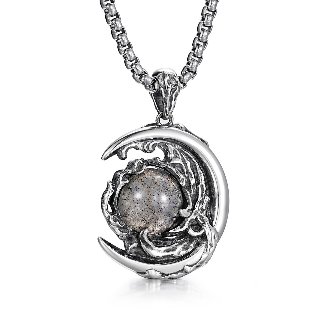 Vintage Lunar Sentinel Labradorite Pendant