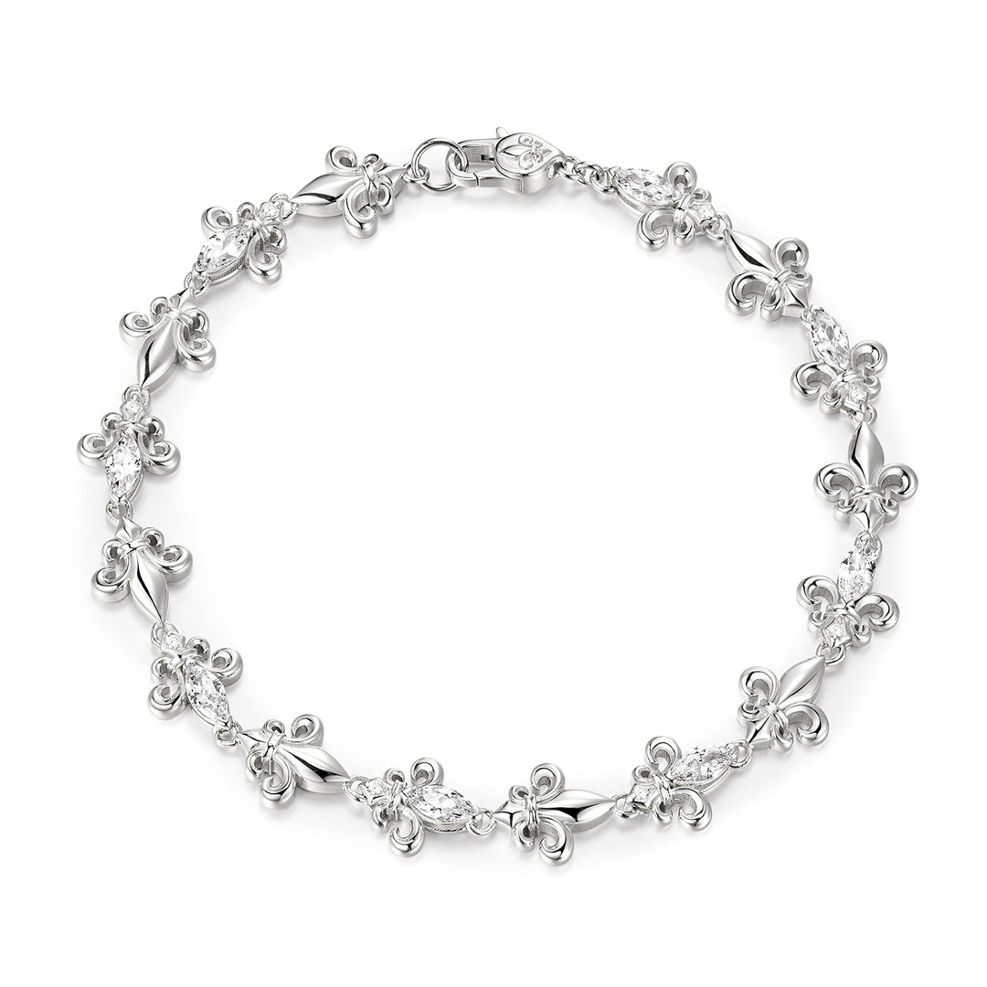 Fleur De Lis Marquise Gem Bracelet