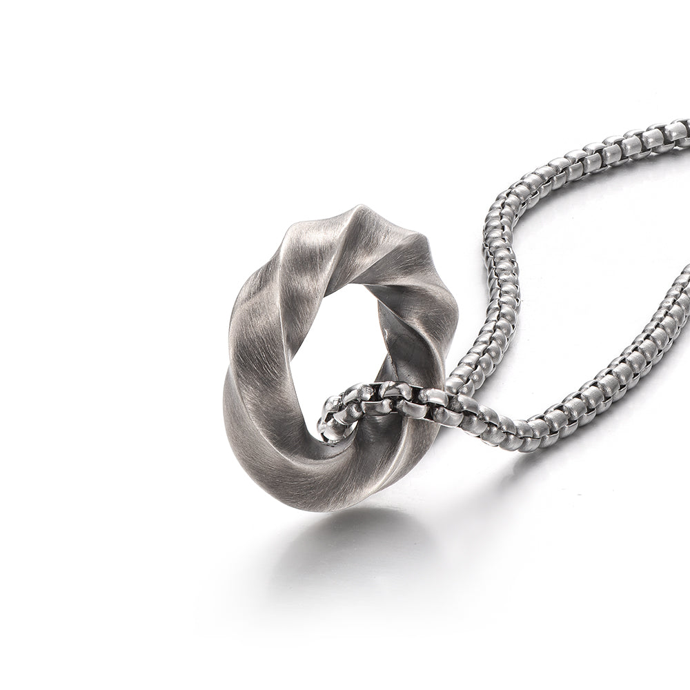 Vintage Mobius Hoop Pendant Necklace
