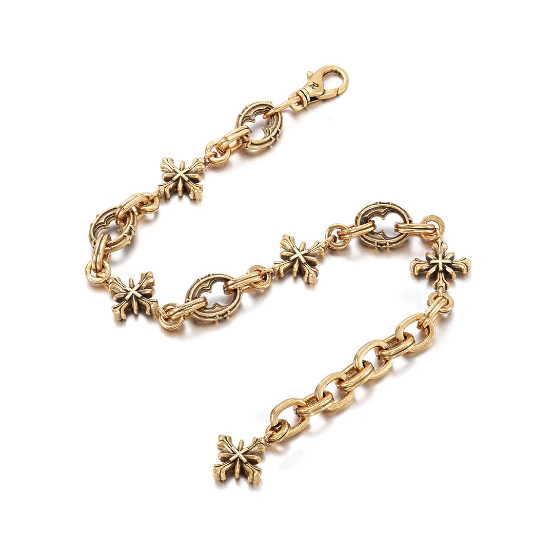 Vintage Saints Golden Cross Bracelet
