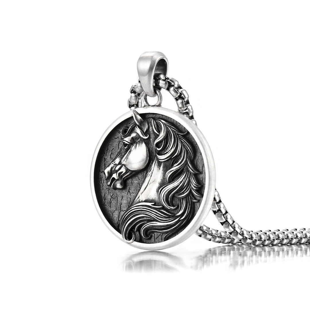 Vintage Horse Head Pendant Necklace