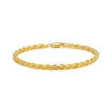 IDEAGEMER Sterling Silver Gold Plated Fashion Twist Bracelets