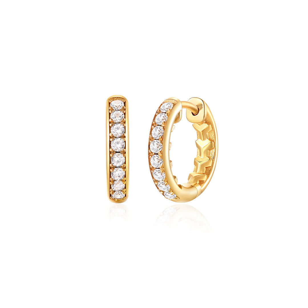 Iced Golden Inner Armor Hoop Earrings