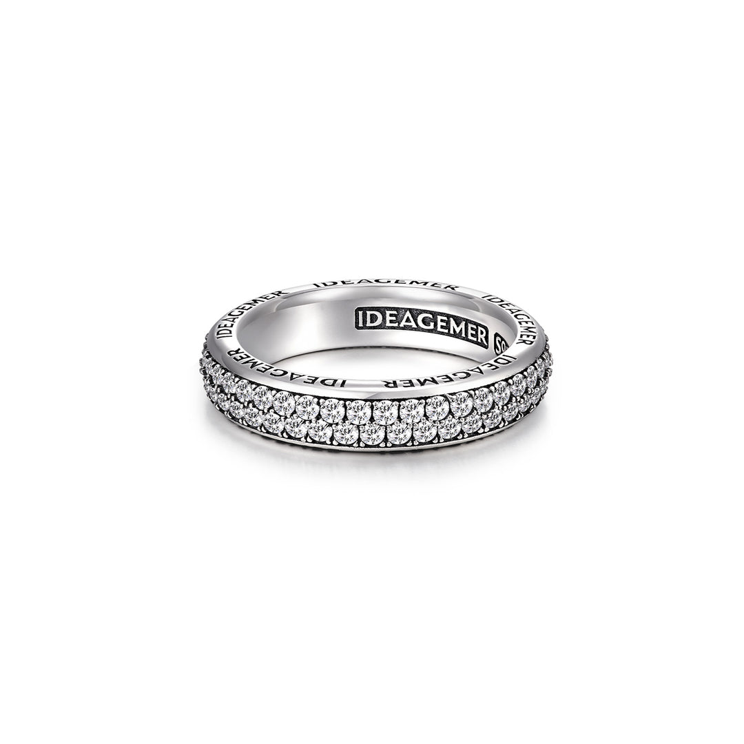 Iced Double Row Ring Band