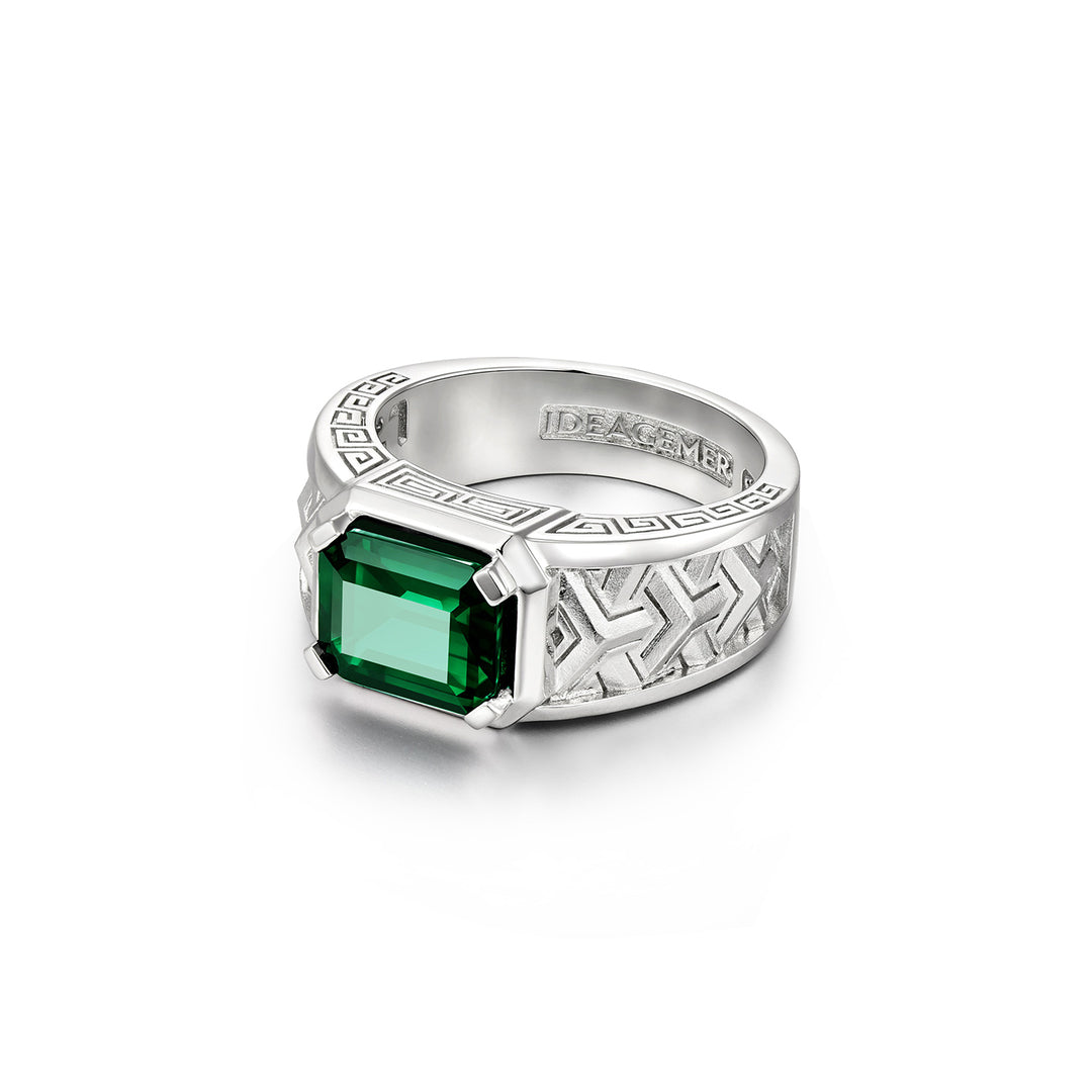 Moiré Emerald Armor Ring