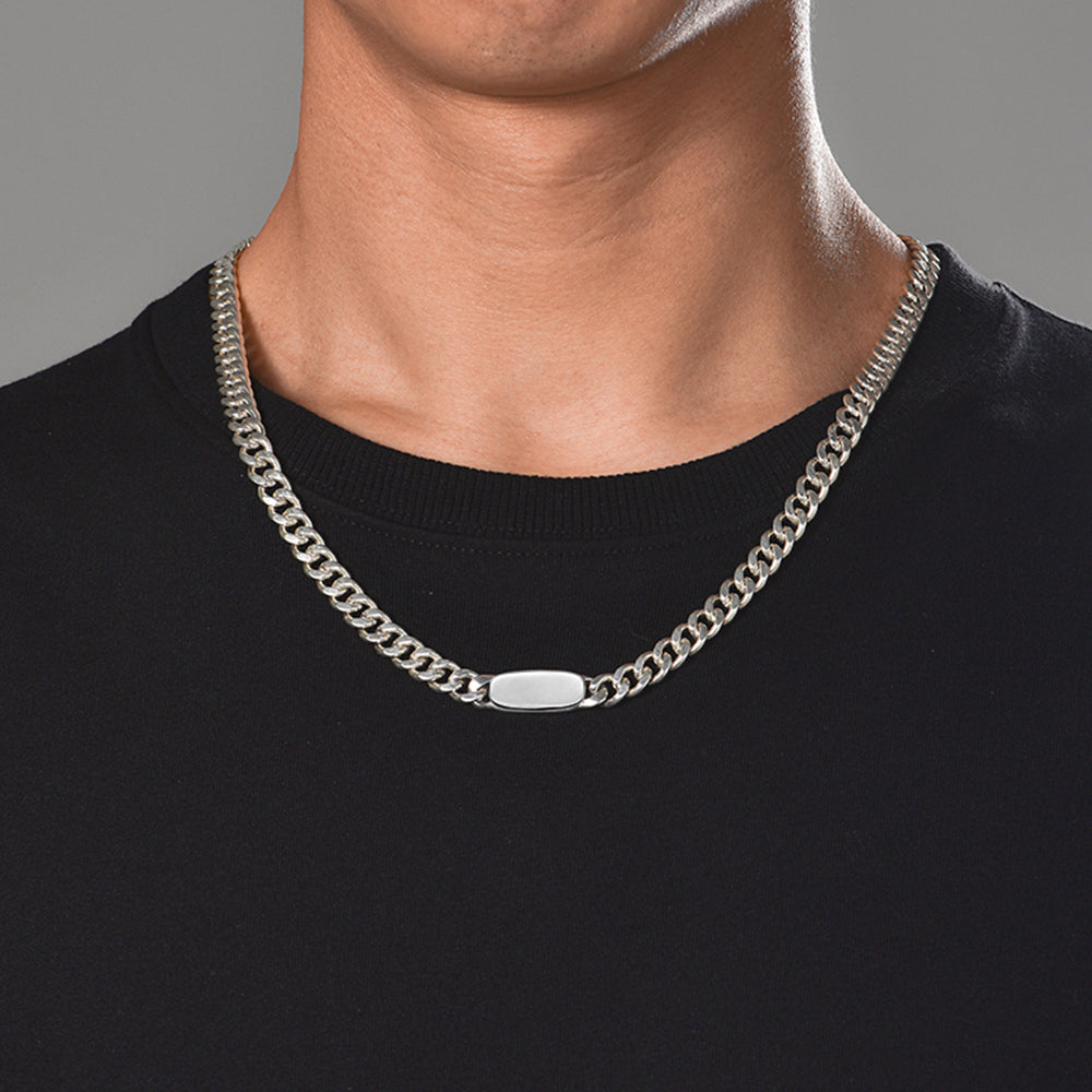 8mm Solid Nameplate Cuban Link Chain