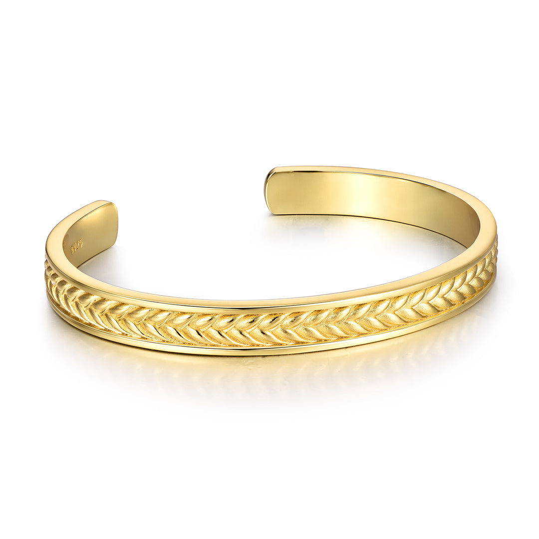 Golden Wheat Ear Bangle Bracelet