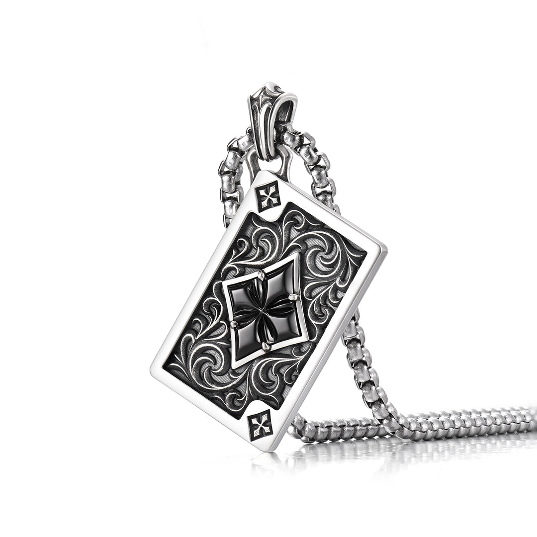 Black Playing Card Pendant