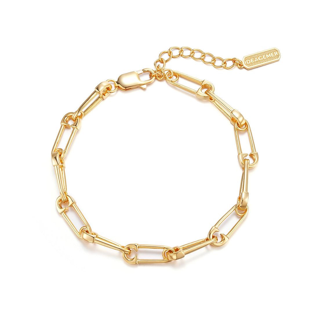 Shackle Safety Pin Link Bracelet
