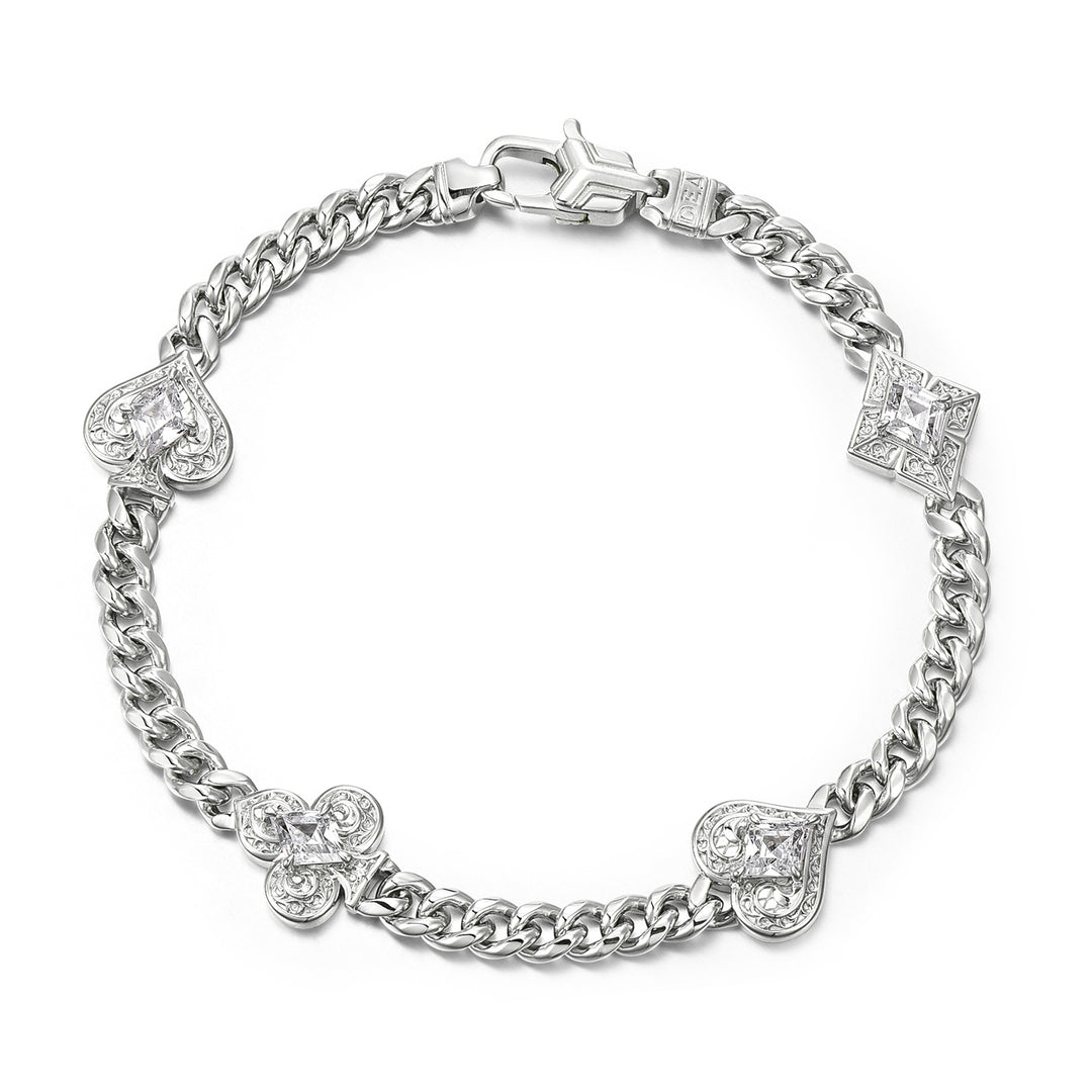 Fleur-De-Lis Iris Cuban Bracelet
