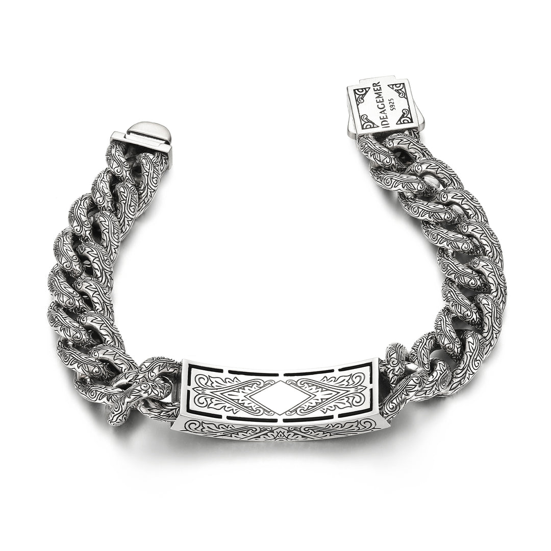 Vintage Konstantino Engraved Cuban Bracelet