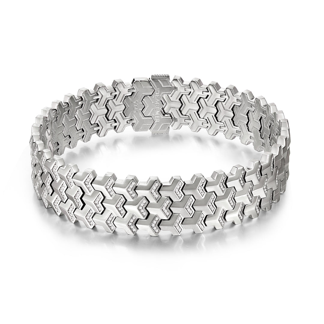 Solid Iced Triple Row Armor Bracelet
