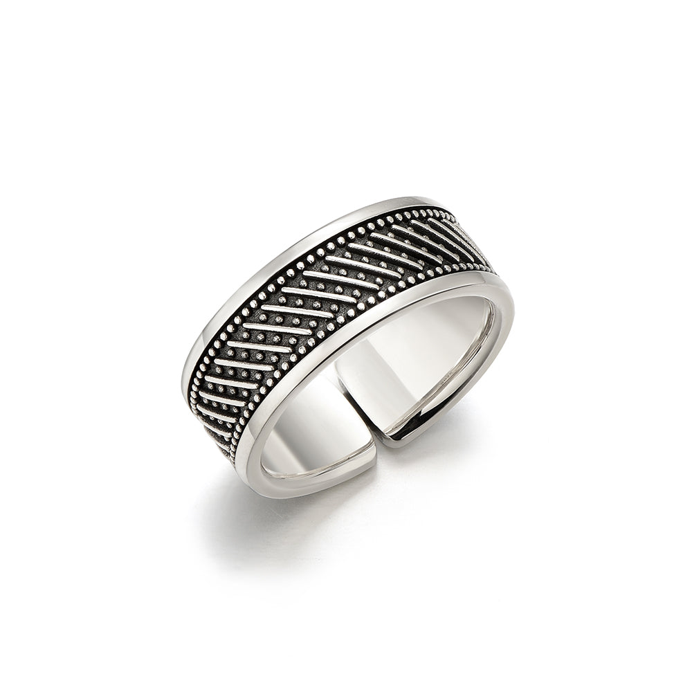 Vintage Points & Lines Ring Band