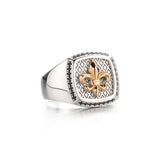 Fleur De Lis Iris Signet Ring