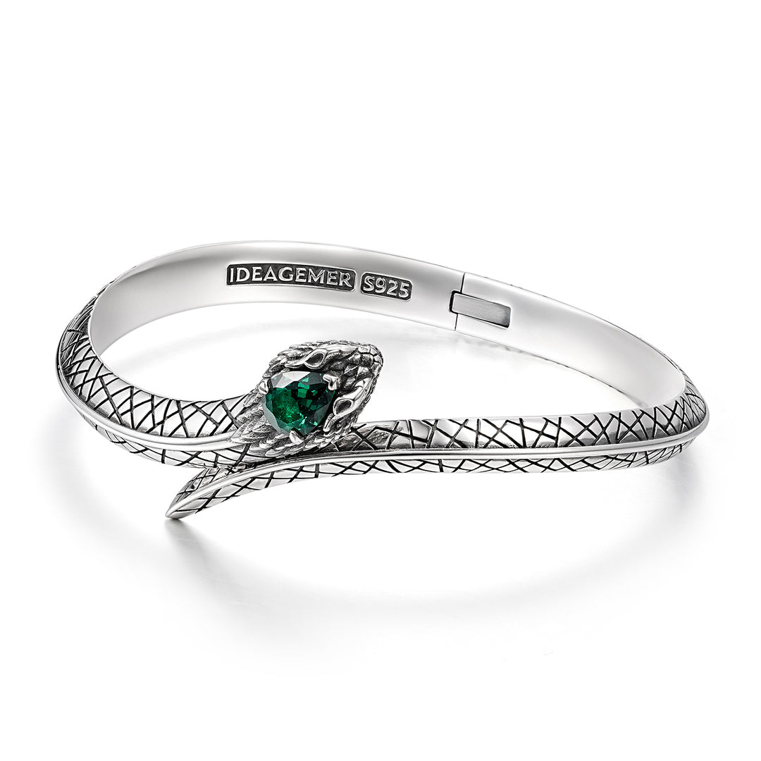Emerald Spirit Snake Bangle Bracelet