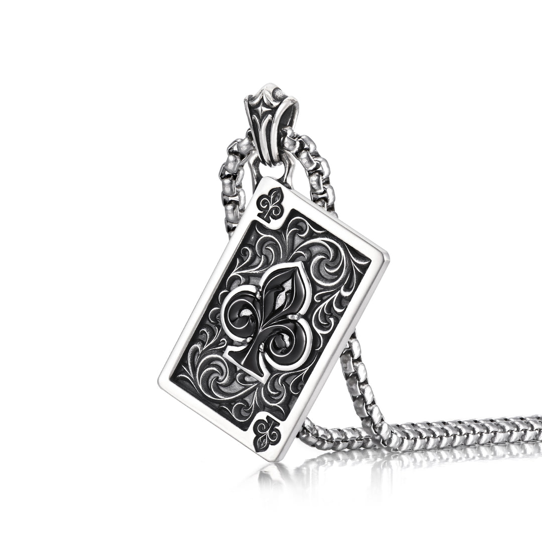 Black Club Suit Poker Card Pendant