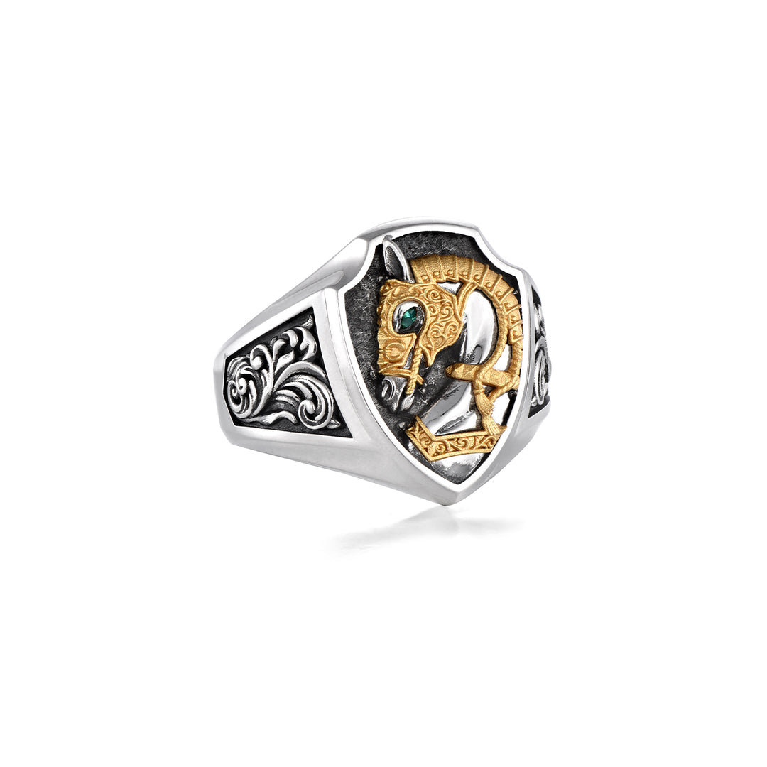 Vintage War Horse Shield Ring