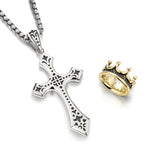 IDEAGEMER Crown Cross Sterling Silver High Street Pendants